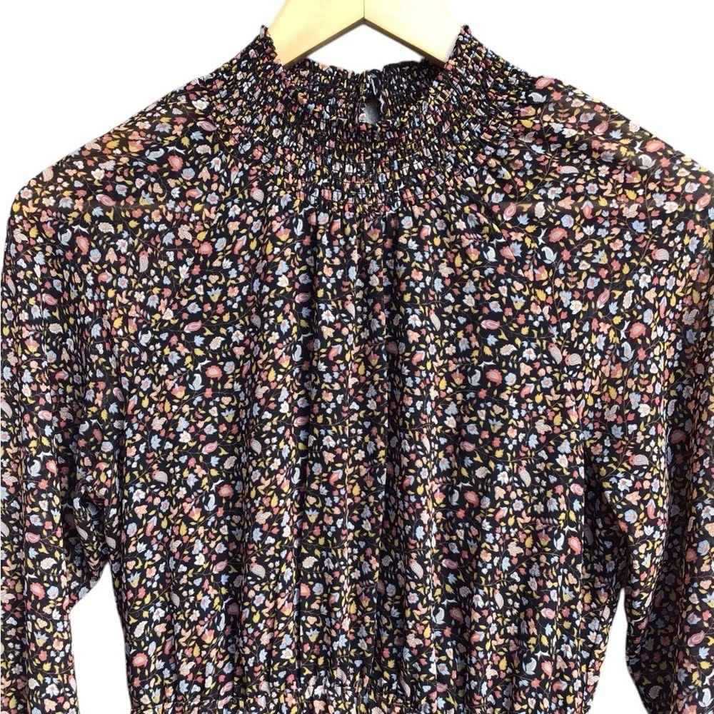 Madewell (Re)sourced Georgette Smocked Midi Dress in Folktale Paisley Size XS - Picture 12 of 14